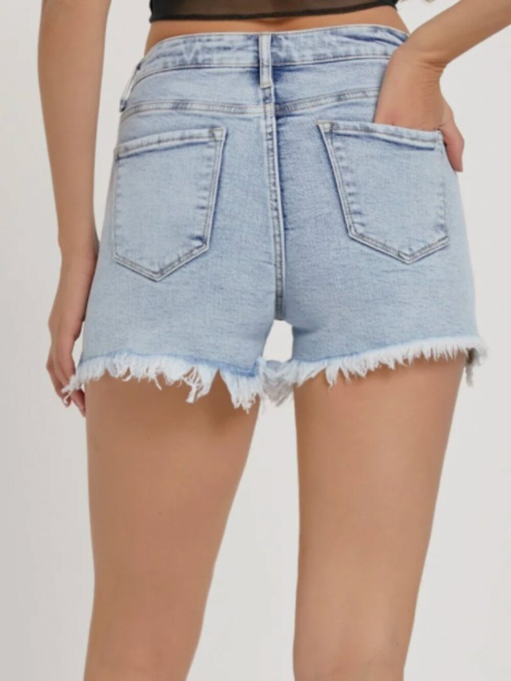 NWT Risen High Rise Rhinestone Embellished Jean Shorts Size Small - Picture 3 of 10